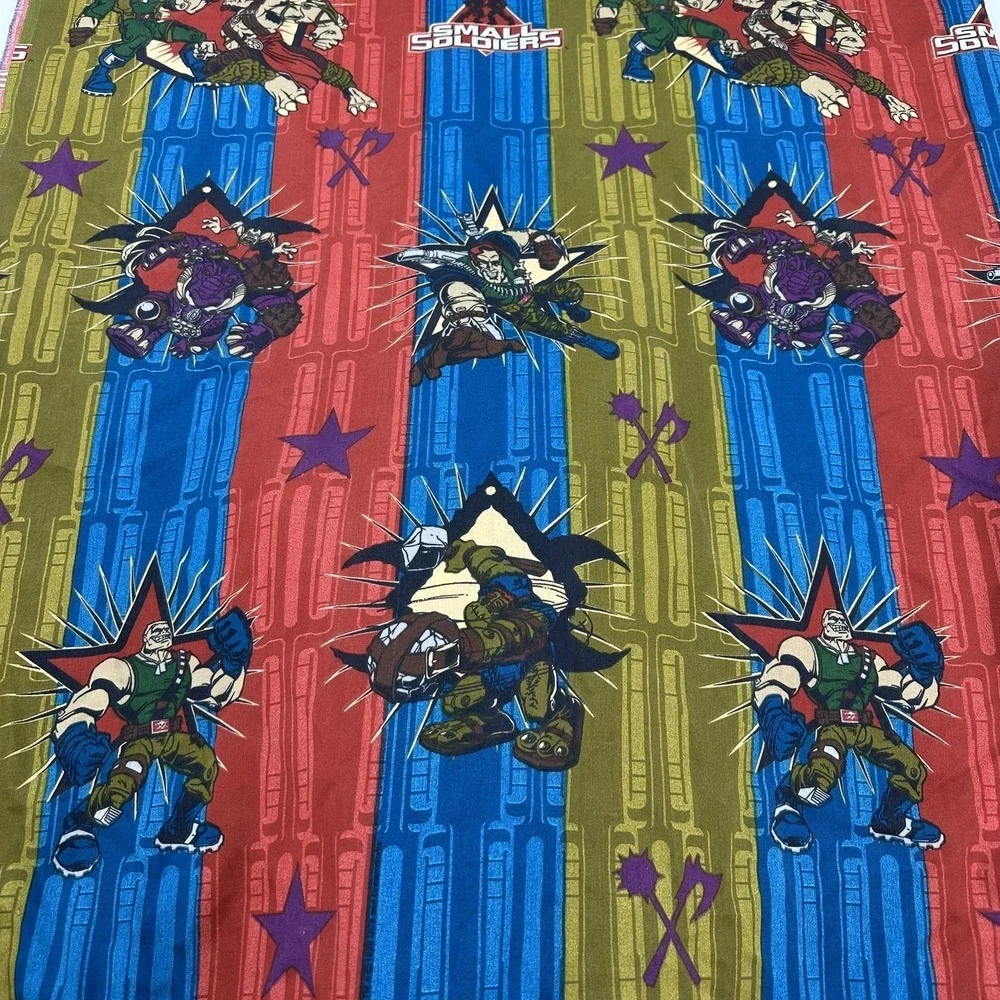 Vintage Small Soldiers Twin Comforter Flat Sheet Set Blue 1998 Kids Bedding